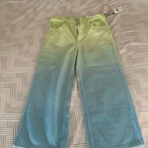 Urban Outfitters BDG High and Wide multicolored blue/green jeans size 32